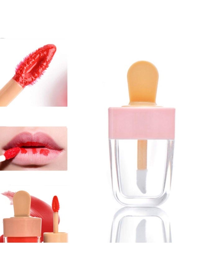 SRLIWHITE 10PCS Pink Ice Cream Plastic Lip Gloss Tubes with Wand, Refillable Empty Lip Balm Containers for DIY Lipstick & Makeup Samples (8ml) - Image 3